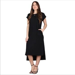 Black ribbed midi dress with pockets size S/M